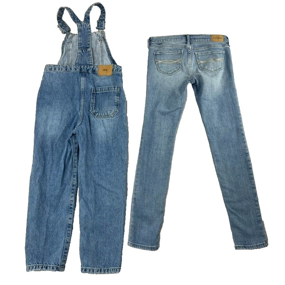 Abercrombie Kids Jeans and Zara Overalls Girls Denim Size 12 and 9 - Picture 2 of 11
